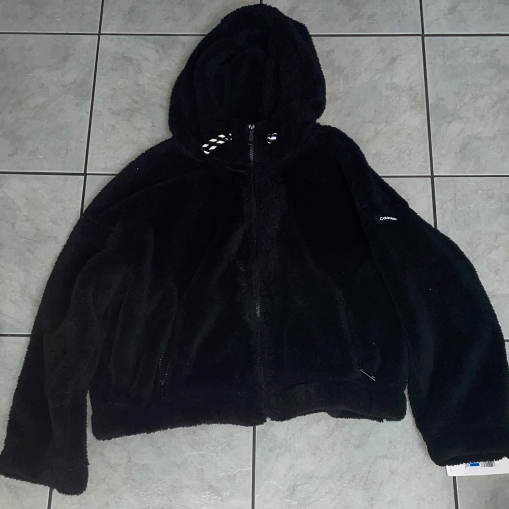 Women’s Calvin Klein performance oversized hooded Sherpa jacket  size x-large